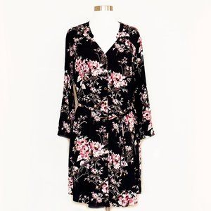 41 Hawthorn Cristen Navy Floral Shirtdress L